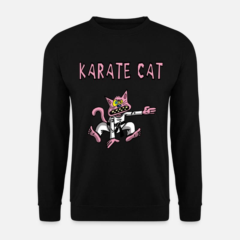 Karate and pink cat - Unisex Sweatshirt - black
