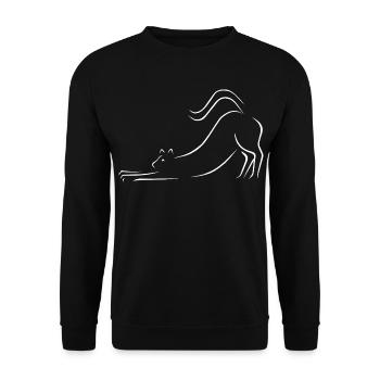 Dessin au trait de chat - Sweat-shirt Unisexe - noir - Devant - Alina (178cm) & Michal (187cm)
