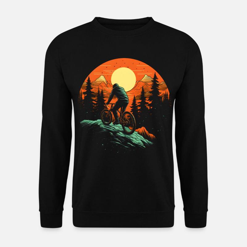 Mountainbiking Illustration - Unisex Pullover - Schwarz