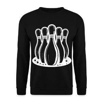 Bowling Pins Cartoon Style - Unisex Sweatshirt - black - Front - Alina (178cm) & Michal (187cm)