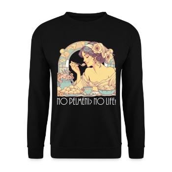 No Pelmeni No Life Woman Art Nouveau Gift - Unisex Sweatshirt - black - Front - Alina (178cm) & Michal (187cm)