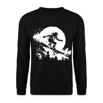 Croquis de snowboarder - Sweat-shirt Unisexe - noir - Devant - Alina (178cm) & Michal (187cm)