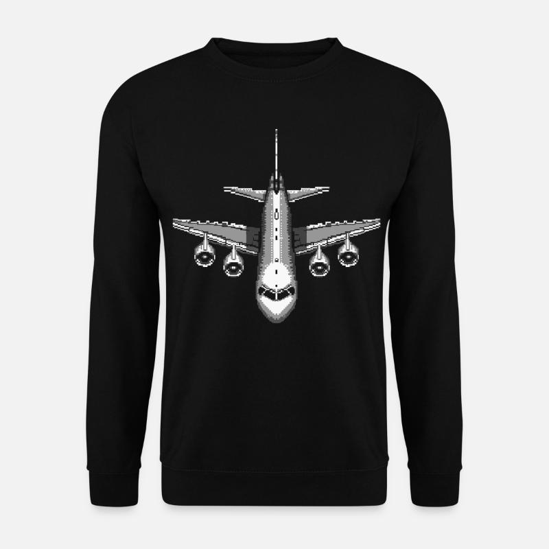 Flugzeug Pixel Kunst - Unisex Pullover - Schwarz