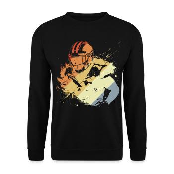 Joueur de football rétro - Sweat-shirt Unisexe - noir - Devant - Alina (178cm) & Michal (187cm)