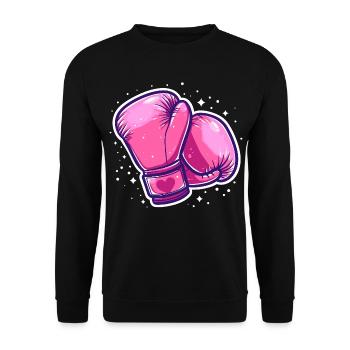 Boxing Gloves Graphic - Unisex Sweatshirt - black - Front - Alina (178cm) & Michal (187cm)