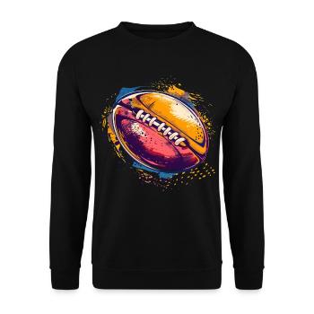 Ballon de rugby Street Art - Sweat-shirt Unisexe - noir - Devant - Alina (178cm) & Michal (187cm)