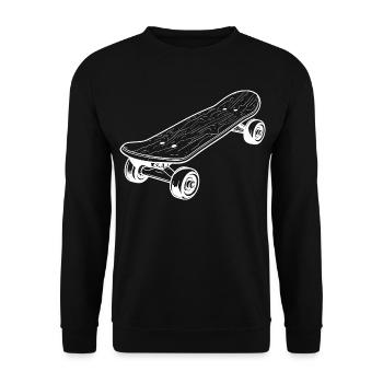 Skateboard Skizze - Unisex Pullover - Schwarz - Vorne - Alina (178cm) & Michal (187cm)