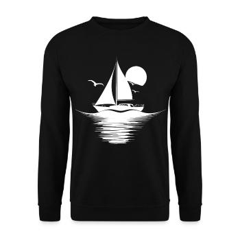 Segeln Zeichnung - Unisex Pullover - Schwarz - Vorne - Alina (178cm) & Michal (187cm)