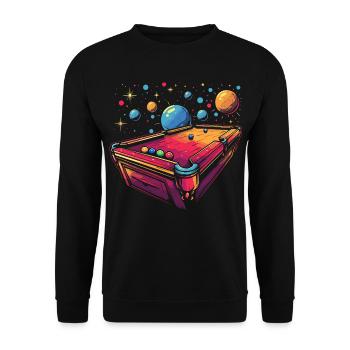 Billard Cartoon Stil - Unisex Pullover - Schwarz - Vorne - Alina (178cm) & Michal (187cm)