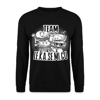 Team Le.Ka.Se.Mi.Gu – Brotzeit Crew - Unisex Pullover - Schwarz - Vorne - Alina (178cm) & Michal (187cm)