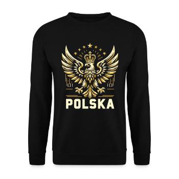 Pologne Polska aigle or drapeau épique cadeau - Sweat-shirt Unisexe - noir - Devant - Alina (178cm) & Michal (187cm)