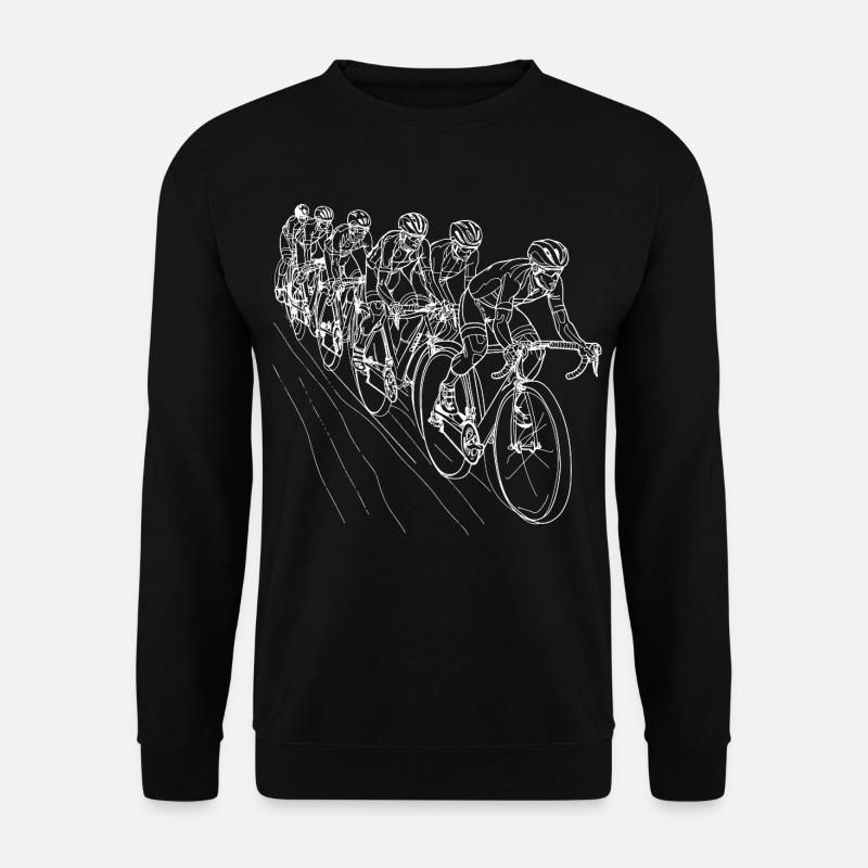 Radfahrer Line Art - Unisex Pullover - Schwarz