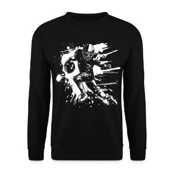 American Footballer Street Art - Unisex Sweatshirt - black - Front - Alina (178cm) & Michal (187cm)