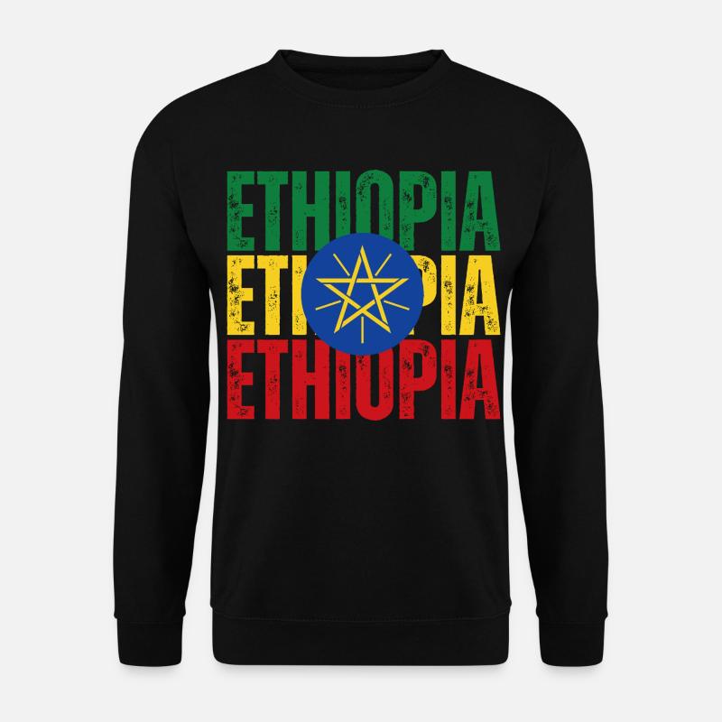 Äthiopische Flagge, Äthiopischer Stolz - Unisex Pullover - Schwarz