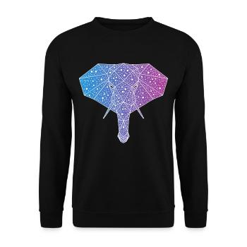 éléphant galactique - Sweat-shirt Unisexe - noir - Devant - Alina (178cm) & Michal (187cm)