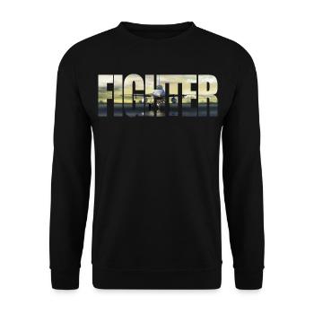 Fighter F-16 Fighting Falcon - Unisex Pullover - Schwarz - Vorne - Alina (178cm) & Michal (187cm)