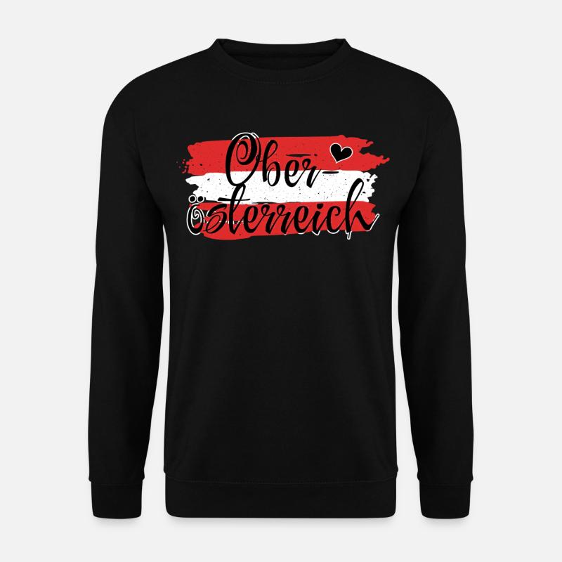 Flagge Österreich Oberösterreich - Unisex Pullover - Schwarz