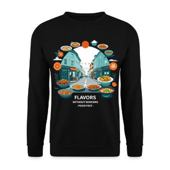 Festival de cuisine de rue - Sweat-shirt Unisexe - noir - Devant - Alina (178cm) & Michal (187cm)