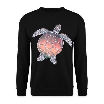 Tortue marine - Sweat-shirt Unisexe - noir - Devant - Alina (178cm) & Michal (187cm)