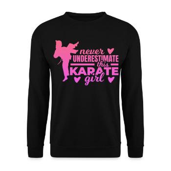 Ne sous-estimez jamais une fille de karaté - Sweat-shirt Unisexe - noir - Devant - Alina (178cm) & Michal (187cm)