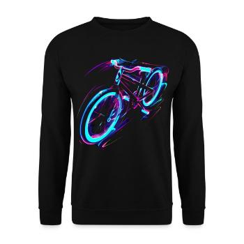 Vélo Vaporwave - Sweat-shirt Unisexe - noir - Devant - Alina (178cm) & Michal (187cm)