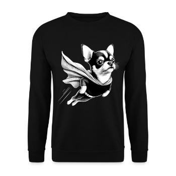 Super Dog Chihuahua Chi Chis Gift - Unisex Sweatshirt - black - Front - Alina (178cm) & Michal (187cm)