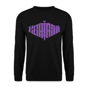 Kawaii Metal – Y2K x Heavy Metal Schriftzug - Unisex Pullover - Schwarz - Vorne - Alina (178cm) & Michal (187cm)