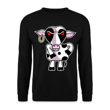 Angry cow - Unisex Sweatshirt - black - Front - Alina (178cm) & Michal (187cm)