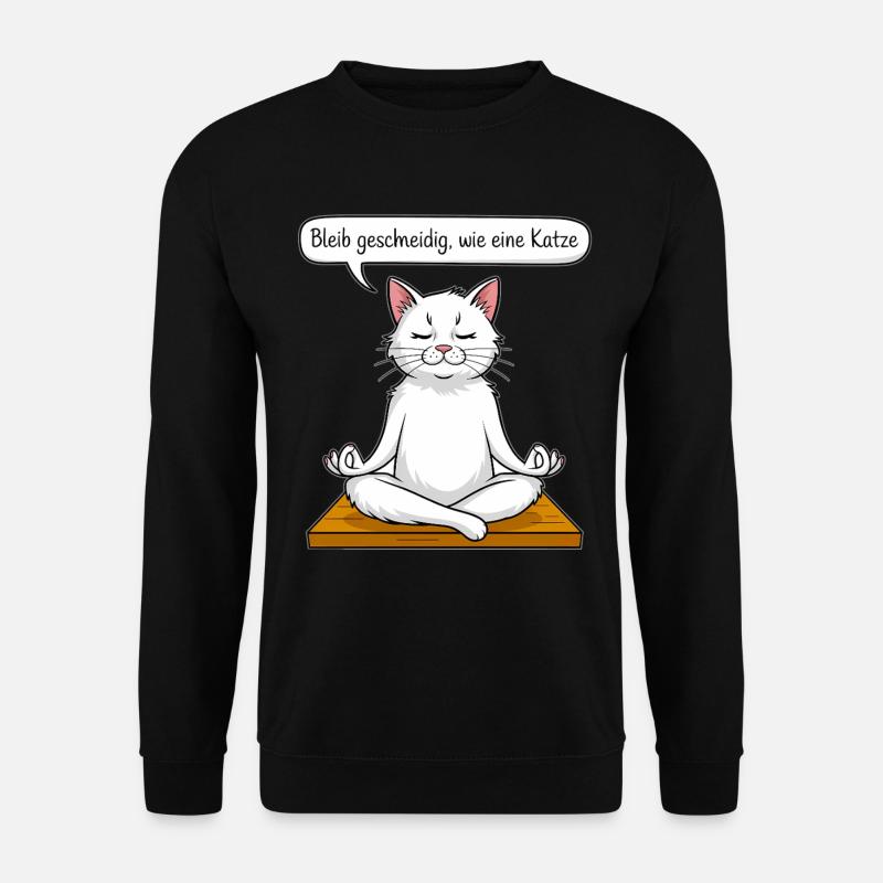 Katzen-Meditation - Unisex Pullover - Schwarz