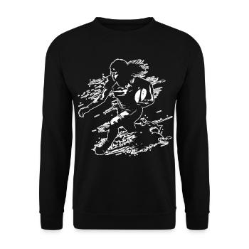 Rugby player - Unisex Sweatshirt - black - Front - Alina (178cm) & Michal (187cm)