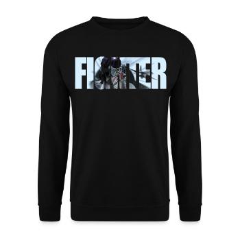 Fighter - Unisex Sweatshirt - black - Front - Alina (178cm) & Michal (187cm)