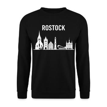 Lettrage et ligne d’horizon de Rostock - Sweat-shirt Unisexe - noir - Devant - Alina (178cm) & Michal (187cm)