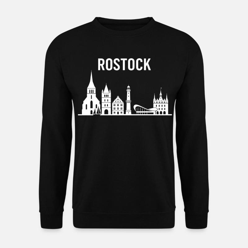 Rostock Schriftzug und Skyline - Unisex Pullover - Schwarz