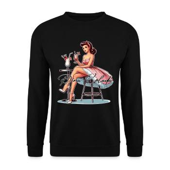 Wife Rockabilly Pina Colada Gift - Unisex Sweatshirt - black - Front - Alina (178cm) & Michal (187cm)