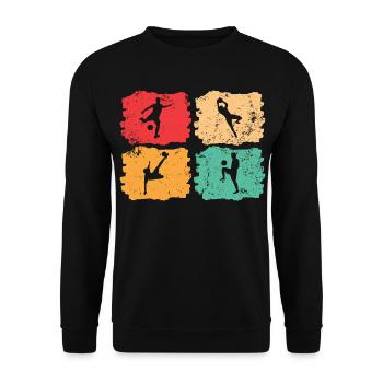 Football vintage – Solar Pulse - Sweat-shirt Unisexe - noir - Devant - Alina (178cm) & Michal (187cm)