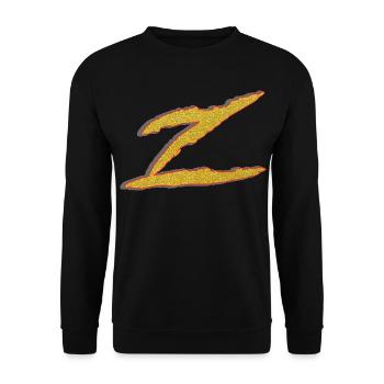 Lettre Z dorée - Sweat-shirt Unisexe - noir - Devant - Alina (178cm) & Michal (187cm)