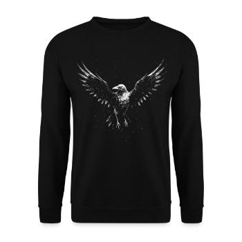 Raven - Unisex Sweatshirt - black - Front - Alina (178cm) & Michal (187cm)