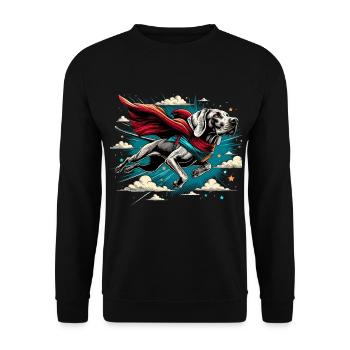 Super chien braque de Weimar Weimi Cape Cape cadeau - Sweat-shirt Unisexe - noir - Devant - Alina (178cm) & Michal (187cm)