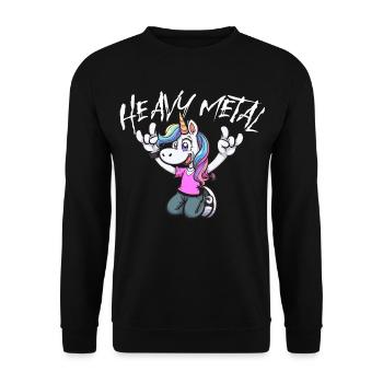 Licorne Métal Road Trip Design Enfants Filles - Sweat-shirt Unisexe - noir - Devant - Alina (178cm) & Michal (187cm)
