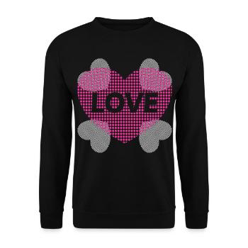 Cœur avec Amour. - Sweat-shirt Unisexe - noir - Devant - Alina (178cm) & Michal (187cm)