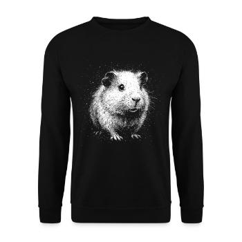 Cochon d’Inde doux en style pois - Sweat-shirt Unisexe - noir - Devant - Alina (178cm) & Michal (187cm)
