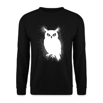Funny Owl - Unisex Sweatshirt - black - Front - Alina (178cm) & Michal (187cm)