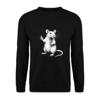 Rat coquin avec du style - Sweat-shirt Unisexe - noir - Devant - Alina (178cm) & Michal (187cm)