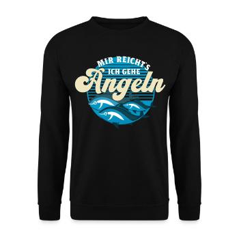 Angler Chaos Motiv Design Fischer angeln Geschenk - Unisex Pullover - Schwarz - Vorne - Alina (178cm) & Michal (187cm)