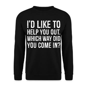 I'd like to help you out which way did you come - Unisex Sweatshirt - black - Front - Alina (178cm) & Michal (187cm)