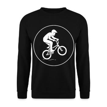 BMX-Piktogramm - Unisex Pullover - Schwarz - Vorne - Alina (178cm) & Michal (187cm)