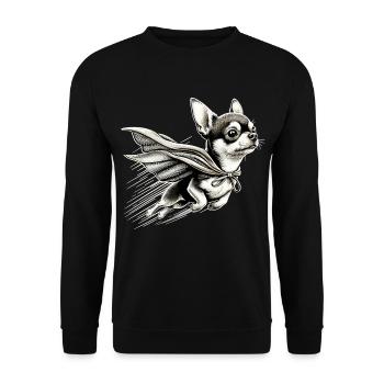 Super chien Chihuahua héros Cape Chi Chis cadeau - Sweat-shirt Unisexe - noir - Devant - Alina (178cm) & Michal (187cm)