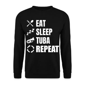 Eat Sleep Tuba Repeat - Unisex Sweatshirt - black - Front - Alina (178cm) & Michal (187cm)