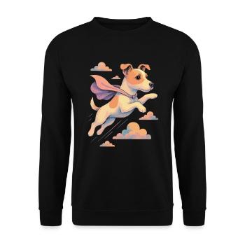 Super Dog Jack Russell Terrier Jacky Gift - Unisex Sweatshirt - black - Front - Alina (178cm) & Michal (187cm)