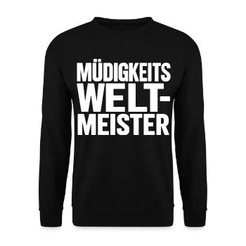 Müdigkeitsweltmeister - Unisex Pullover - Schwarz - Vorne - Alina (178cm) & Michal (187cm)